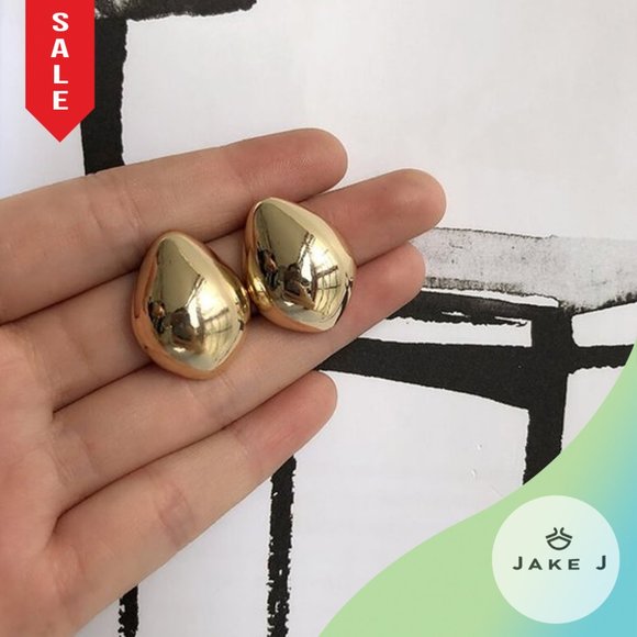Accessories - 🍑Gold Minimalist Water Drop Shape Design Ear Stud A-111